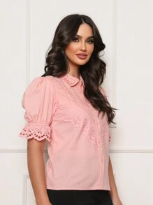Women Blouses - 粉色 - 查看 4