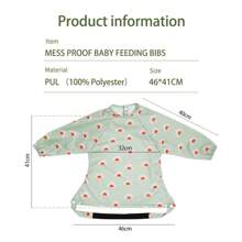 1pc Baby Feeding Bib, Long Sleeve Design, Can Be Fixed On High Chair And Dining Table, Suitable For Weaning Babies - Multicolor - View 5