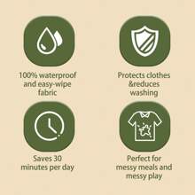 1pc Baby Feeding Bib, Long Sleeve Design, Can Be Fixed On High Chair And Dining Table, Suitable For Weaning Babies - Multicolor - View 3