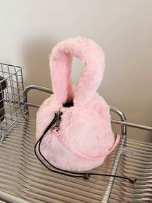 1pc Solid Color Pu Leather Handbag For Teenage Girls, Vintage Versatile Commuter Shoulder Bag Crossbody Square Bag - Pink - View 8