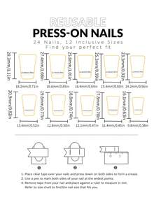 24 chiếc Ấn Vào Móng Tay Đầu Móng Tay Vịt Dài Pháp 3D Mặt Dây Chuyền Thiết Kế Hình Ngôi Sao Chân Vịt Phong Cách Cong Móng Tay Giả Mẹo Rộng Thiết Kế Móng Tay Acrylic Cho Y2K Nail Đồ Dùng Làm Móng - Nhiều màu - Xem 5