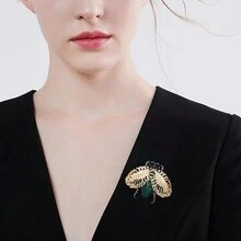 1pc Vintage Alloy Rhinestone Beetle Design Brooch For Suits, Coats, Sweaters, Suitable For Both Men And Women Daily Use - Dark Green - View 8
