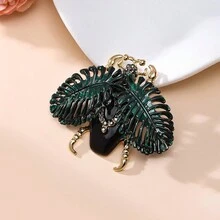 1pc Vintage Alloy Rhinestone Beetle Design Brooch For Suits, Coats, Sweaters, Suitable For Both Men And Women Daily Use - Dark Green - View 3