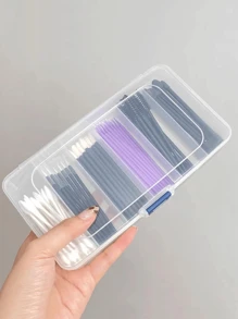 1PC  Six-Cell Fixed Storage Box, Transparent Plastic Box, Jewelry Box, Small Tool Parts Box, Packaging Box - Blue - View 7