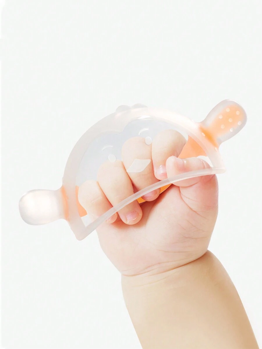 1 Pc Baby Orange Day And Night Silicone Penguin Teether Nursing Glove With Dust-Proof Storage Box Light Weight Anti Eating Hands No Dirt Clean Teething Toy