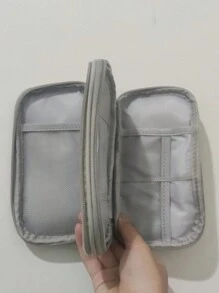 1 stuk Mode Eenvoud Effen kleur Tekst Handdoek Geborduurd Nylon stof Heren En Vrouwen Universeel Digitaal Opslag van tassen Tas Geschikt Voor Dagelijks Geschikt Voor Thuis Opslag Geschikt Voor Reizen Kabelorganizer Opladers Hoesjes Voor Business , Reis , School , Hogeschool , Kantoor