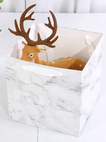 3个大理石纹白色大号礼品袋，方形大号礼品袋，黑色特大号礼品袋，可重复使用的带提手大号礼品盒，适用于婚礼、生日、礼物、父亲节、感恩节、圣诞节、新年、节日礼物