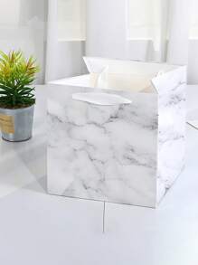 3个大理石纹白色大号礼品袋，方形大号礼品袋，黑色特大号礼品袋，可重复使用的带提手大号礼品盒，适用于婚礼、生日、礼物、父亲节、感恩节、圣诞节、新年、节日礼物