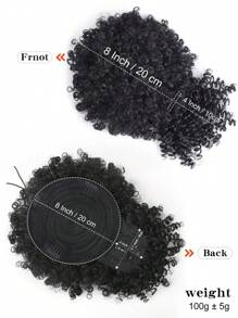 Cola De Caballo Rizada Corta Y Crespa Con Flequillo Y Volumen En Forma De Piña Para Cabello Afro, Moño Corto Y Rizado