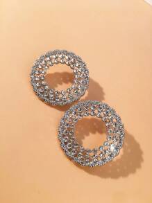 1pair Elegant And Stylish Zinc Alloy Baroque Crystal Earrings With Daily Wearability, Perfect Gift Jewelry For Your Girlfriend In 2024 - Gold - View 3