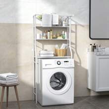 Handtuch Modell Waschmaschine Regal, Boden Stehend Bad Mehrschichtige Waschmaschine Lagerung Rack, Geeignet Für Bad, Balkon - Weiss - Übersicht 3