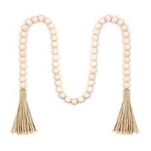 1個串珠木製家居裝飾掛墻件,帶流蘇 - 白色 - 查看 1