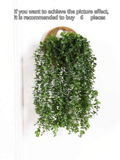 1 件人造塑料桉树叶花环 - 家庭客厅空调管道隐藏和办公室架子装饰的完美选择