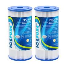 10" X 4.5" Whole House Pleated Water Filter Replacement For GE FXHSC, Culligan R50-BBSA, Pentek R50-BB, WFHDC3001, W50PEHD, GXWH40L, GXWH35F, For Well Water, Pack Of 2 - White - View 1