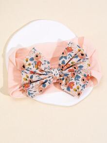 1pc Pink Bow Headband For Kids,Flower Pattern Elastic Hairband,Spring Hair Band For Baby,Kids Baby Hair Accessories - Pink - View 7