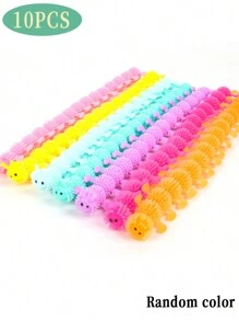 10pcs Random Color Caterpillar Fidget Toys - Anxiety Relief And Sensory Stimulation - Perfect For Parties, Festivals, And Holiday Decor - Multicolor - View 4