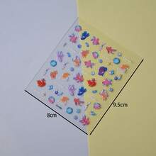 1片5d果凍貼1珍珠魚設計的背膠指甲貼紙,女性裝飾必備之物 - 彩色 - 查看 4