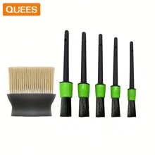 Quees汽車通風口清掃刷套裝,內飾清潔工具,除塵除污刷,輪胎清潔刷 - 紅色 - 查看 4