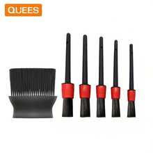 Quees汽車通風口清掃刷套裝,內飾清潔工具,除塵除污刷,輪胎清潔刷 - 紅色 - 查看 2