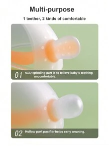 1 Pc Baby Orange Day And Night Silicone Penguin Teether Nursing Glove With Dust-Proof Storage Box Light Weight Anti Eating Hands No Dirt Clean Teething Toy