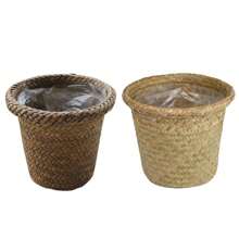 1入鄉村風格編織花籃,實用多功能收納籃,適用於陽臺、客廳、門廊等地方 - 彩色 - 查看 4