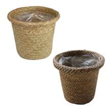 1入鄉村風格編織花籃,實用多功能收納籃,適用於陽臺、客廳、門廊等地方 - 彩色 - 查看 5