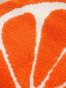 1入組桔子水果圖案地毯。柔軟、舒適、可洗毛長防滑吸水墊,適用於浴室、臥室、客廳、廚房、門口 - 橘色 - 查看 5