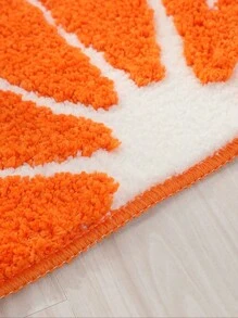 1入組桔子水果圖案地毯。柔軟、舒適、可洗毛長防滑吸水墊,適用於浴室、臥室、客廳、廚房、門口 - 橘色 - 查看 6
