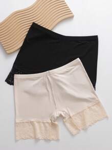 2pcs Women's Lace Three Quarter Pants Shorts Underwear - Multicolor - View 4