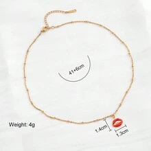 1條鍍銅18k情人節華麗的心形吊墜項鍊 - 彩色 - 查看 10