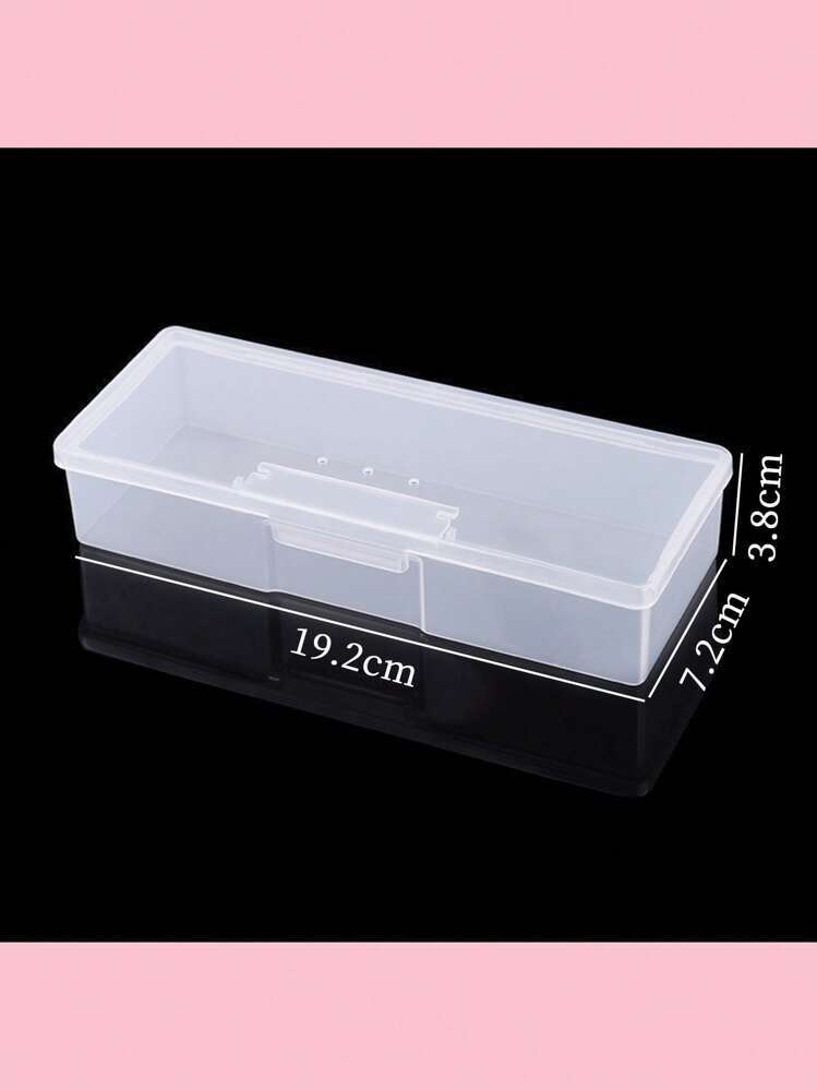 Nail Tool Storage Box Set Including Nail Sanding Strip Box, Nail Tool Box, Nail Pen Storage Box, Sponge Storage Box, Uv Pen Storage Box, Portable Long Box, Plastic Transparent Tool Box, Rectangle Jewelry Storage Box, Nail Polish Slice Box, And Storage Box - White - View 6