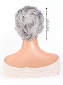 Synthetic Ombre Gray Short Curly Pixie Cut Layered Synthetic Wig With Bangs Heat Resistant Wig Beginners Friendly For Women 10inch - Multicolor - View 3