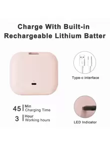 緊湊小巧的迷你禮品梳妝台折疊式led燈手持式口袋化妝鏡2倍放大 - 白色 - 查看 7