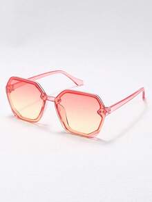 1只多邊形正方形框時尚眼鏡,適合3-14歲兒童