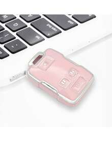 Pink Shockproof Car Key Cover + Key Case Compatible With Chevrolet Suburban Saab Bahn Gmc Key - Pink - View 5