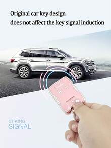 Pink Shockproof Car Key Cover + Key Case Compatible With Chevrolet Suburban Saab Bahn Gmc Key - Pink - View 4