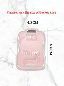 Pink Shockproof Car Key Cover + Key Case Compatible With Chevrolet Suburban Saab Bahn Gmc Key - Pink - View 7