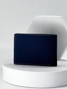 Ví ngắn thời trang phong cách doanh nhân siêu mỏng nhiều khe cắm thẻ di động phù hợp với phụ nữ và sinh viên thiết kế mới nhất ví đô la Mỹ cho nam ví ví ví nhỏ ví da nam - Màu xanh lam - Xem 3