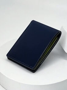 Ví ngắn thời trang phong cách doanh nhân siêu mỏng nhiều khe cắm thẻ di động phù hợp với phụ nữ và sinh viên thiết kế mới nhất ví đô la Mỹ cho nam ví ví ví nhỏ ví da nam - Màu xanh lam - Xem 6