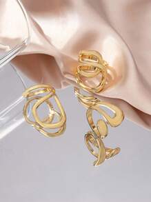 3入組個性化幸運許願時尚合金戒指,鑲嵌寶石,防褪色功能