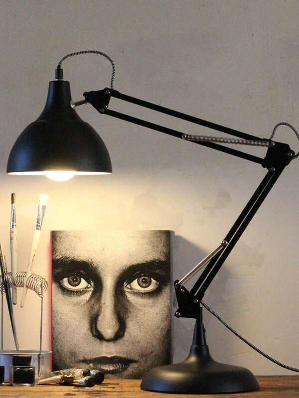 1pc Adjustable Swing Arm Metal Desk Study Light For Bedroom Office