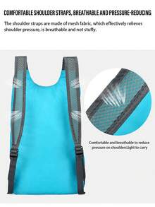 1 件户外防水可折叠背包，便携式露营徒步旅行休闲运动背包 - 綠色 - 查看 2