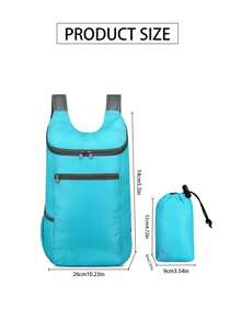 1 件户外防水可折叠背包，便携式露营徒步旅行休闲运动背包 - 綠色 - 查看 5