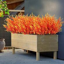 4束人造綠色薰衣草假灌木花,防紫外線掛花盆,室內外裝飾婚禮桌花安排花束材料 - 亮橙色 - 查看 5