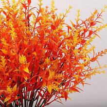 4束人造綠色薰衣草假灌木花,防紫外線掛花盆,室內外裝飾婚禮桌花安排花束材料 - 亮橙色 - 查看 8