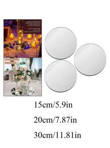 1pc Acrylic Round Mirror Plate Centerpiece Decoration For Wedding Dinner Party Candle Display, Diy Craft Accessory Best Gifts,Wedding Decor,Home Decor ,Room Decor Birthday Decorations Party Decorations Bachelorette - Transparent - View 7