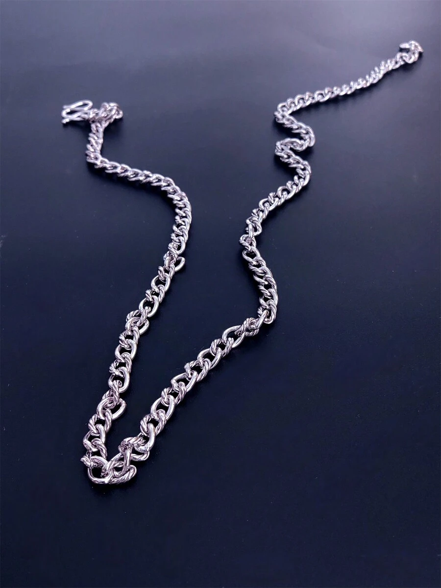 1入組925純銀hip-hop風格男項鍊,流行、高級、獨特,適合日常穿著,贈送禮盒包裝 - 項鍊 - 查看 1