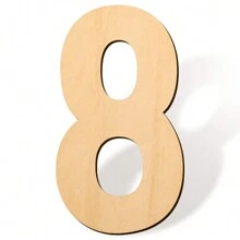 12英寸大號空白木質數字8,未完成的木片招牌板,diy工藝用木質數字,適用於牆壁裝飾,畫畫,婚禮生日派對裝飾,房間家飾 - 8 - 查看 1