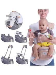1pc Multifunctional Gray Baby Carrier Portable Infant Hip Seat
