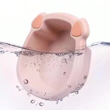 1pc Household Wash Basin With Washboard And Handle For Washing Clothes, Babies, Dorms - Cute Plain Plastic Basin - Pink - View 3